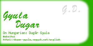 gyula dugar business card