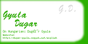 gyula dugar business card